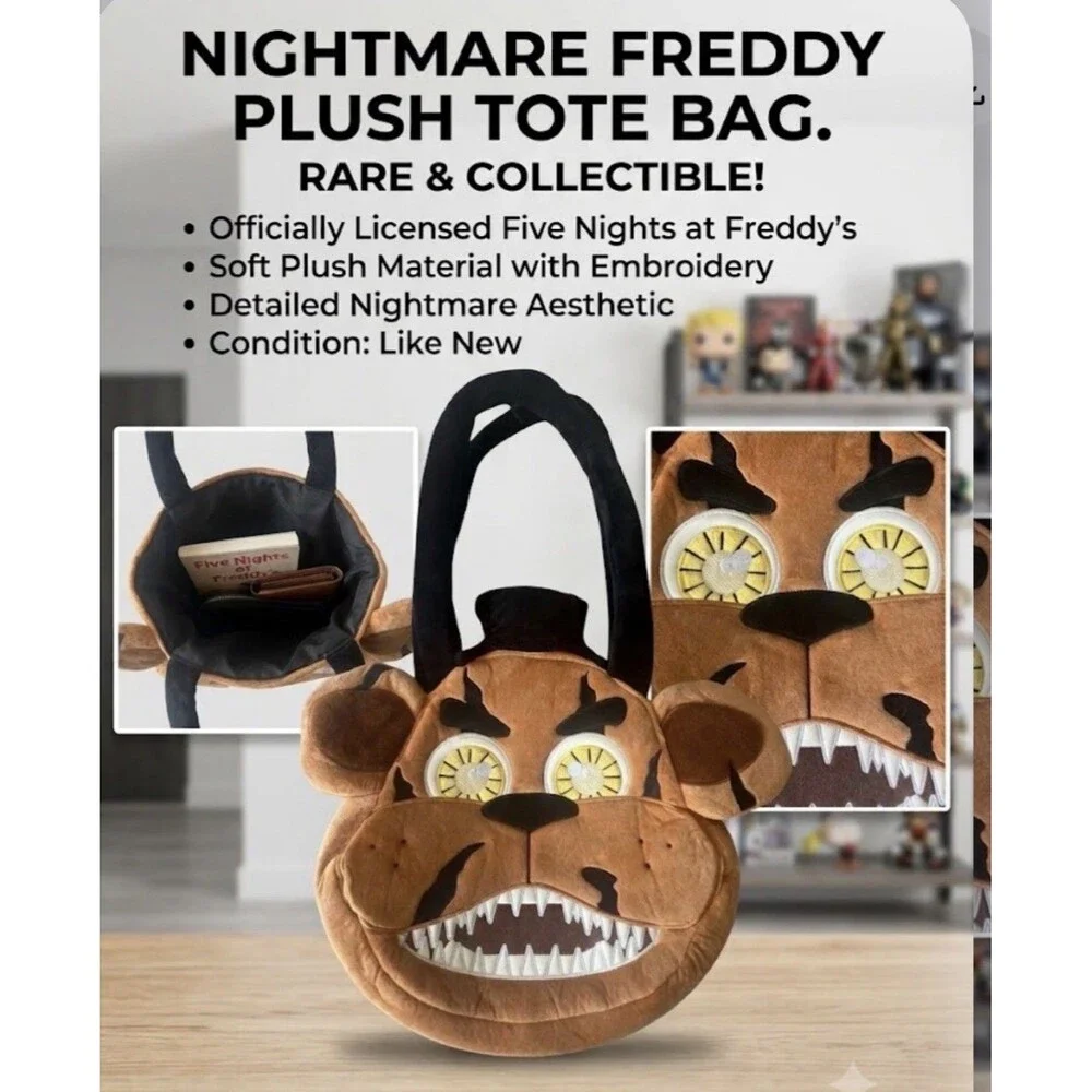 BioWorld 5FNAF Five Nights At Freddy's Angry Freddy Fazbear Plush Tote Bag